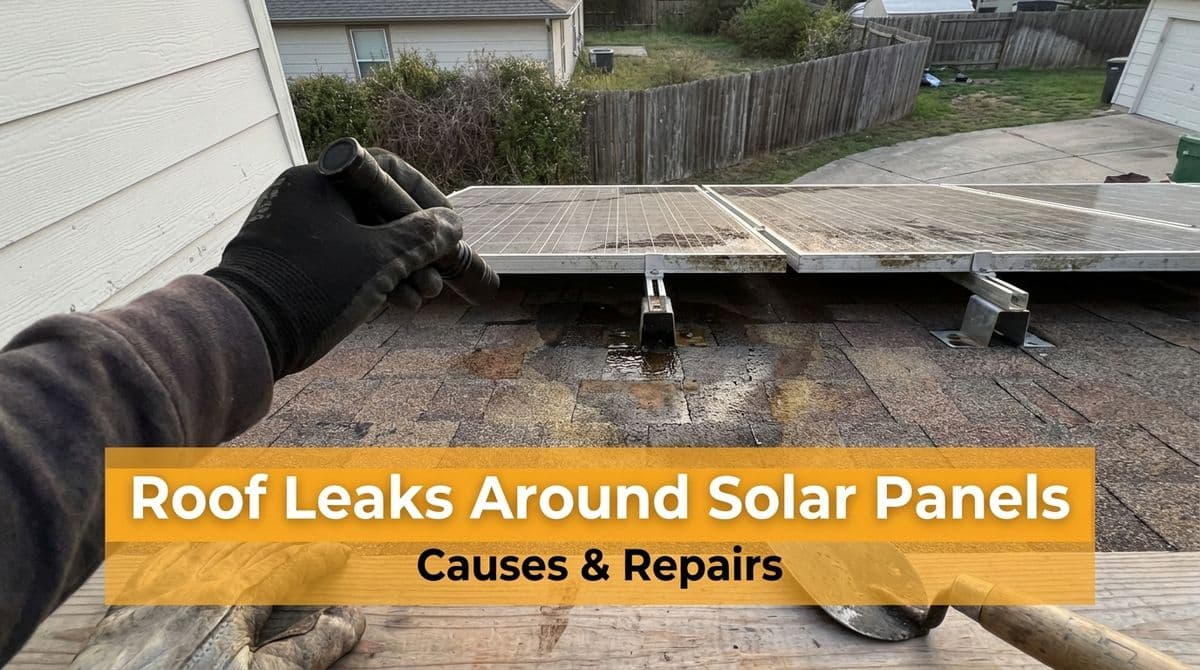 Featured post - Roof Leaks Around Solar Panels: Causes & Repairs